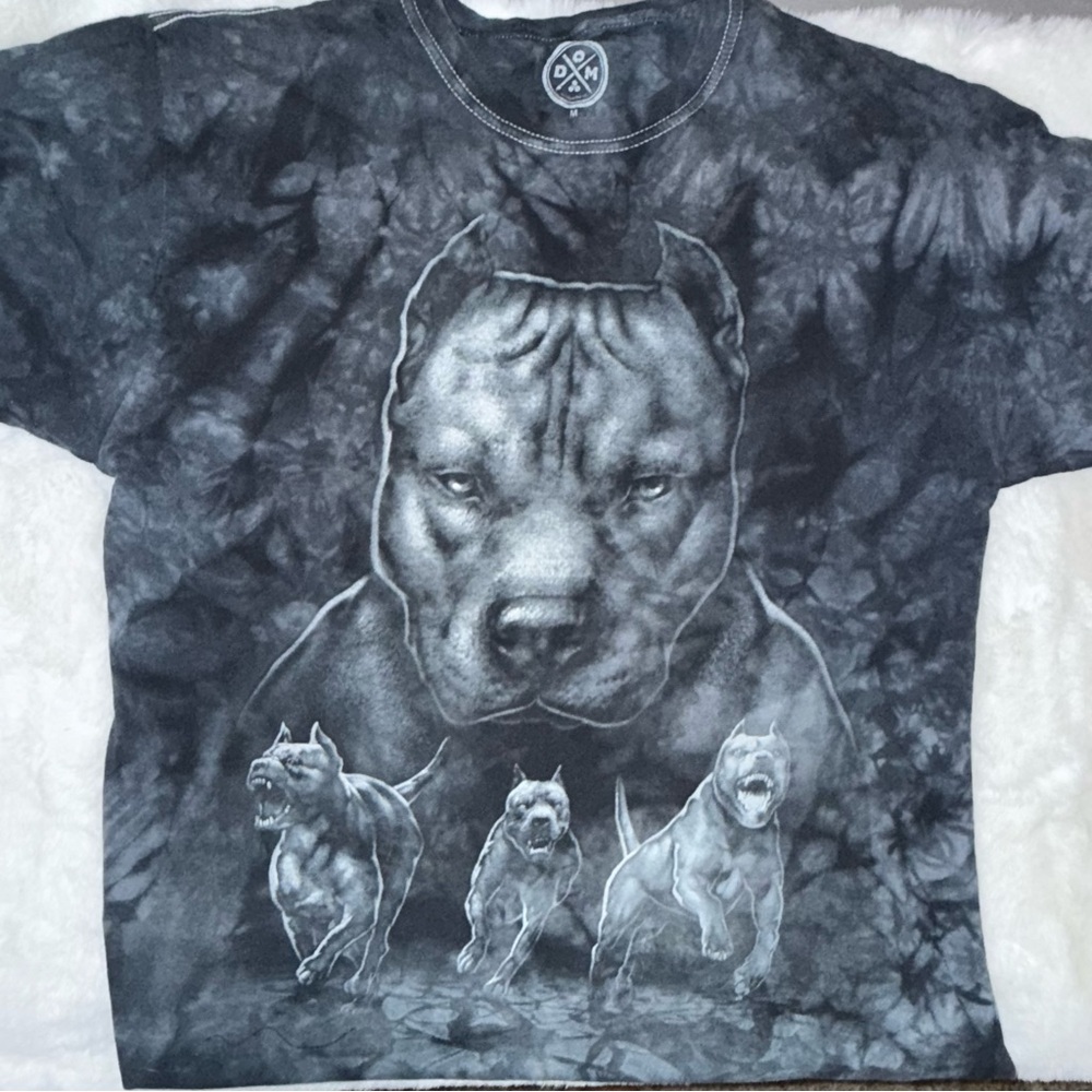 DOM Pitbull Mens Tshirt Black Tie Dye